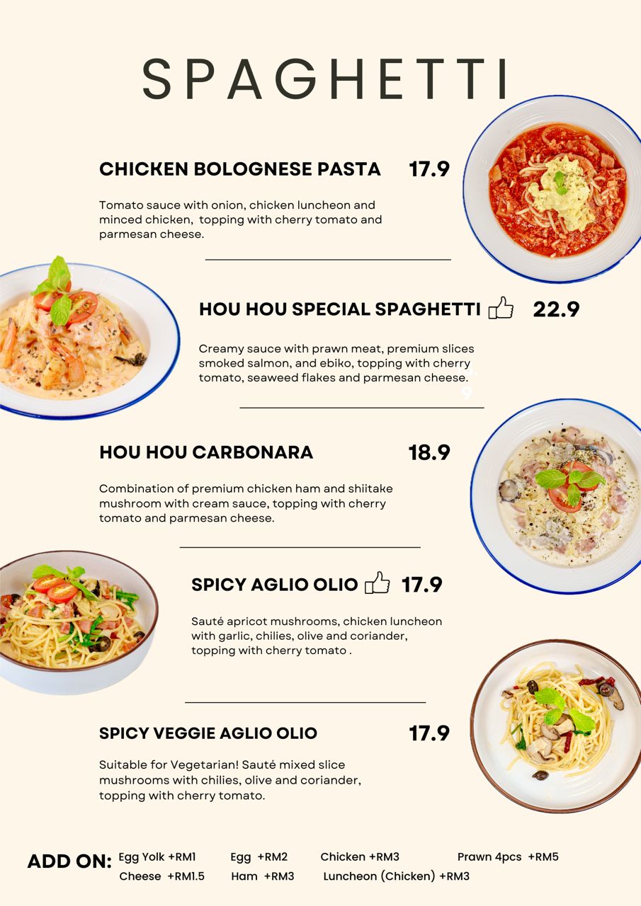 Hou Hou Sandwich Bar — Menu, Pulau Pinang