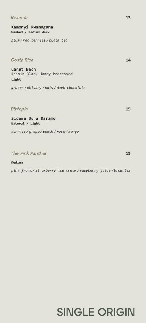 Half Full Coffee — Menu, sungai petani, Kedah