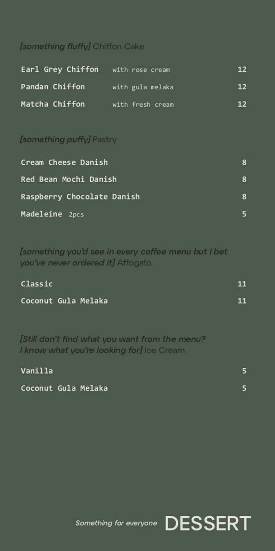 Half Full Coffee — Menu, sungai petani, Kedah