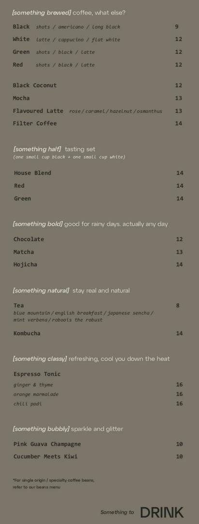 Half Full Coffee — Menu, sungai petani, Kedah