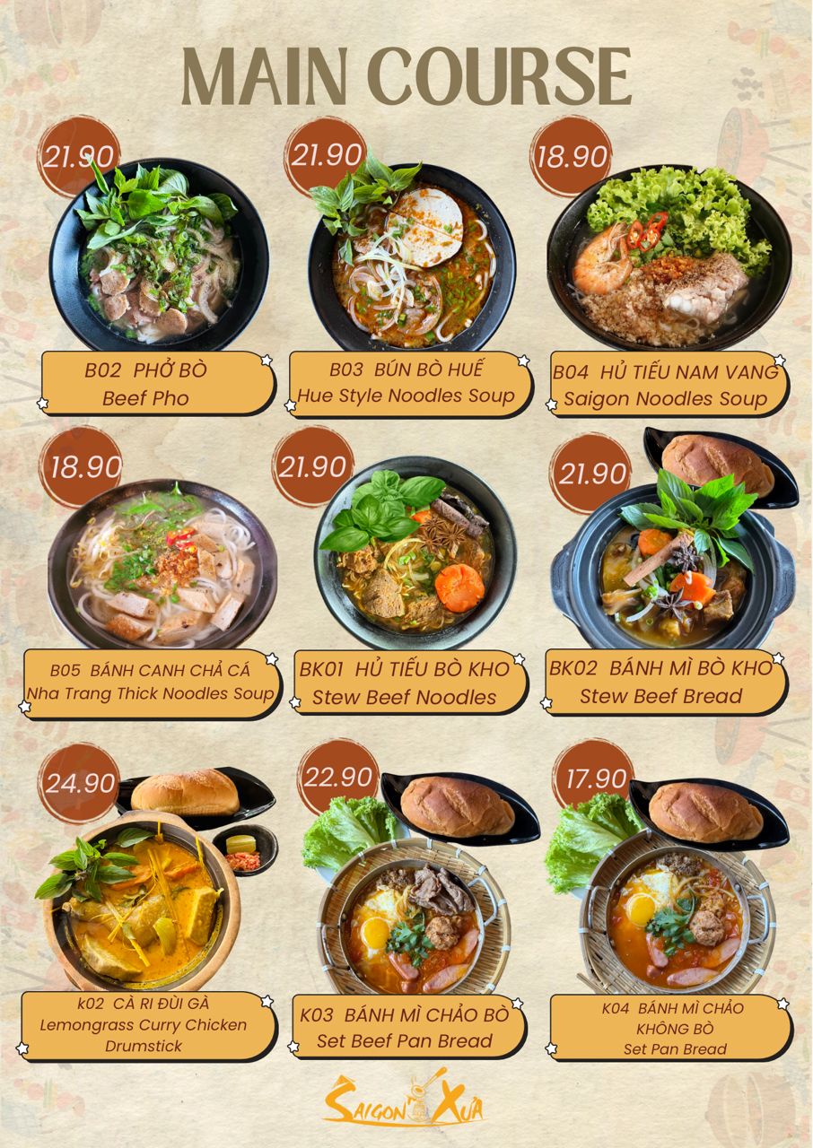 Saigon Xua — Menu, Perai, Pulau Pinang
