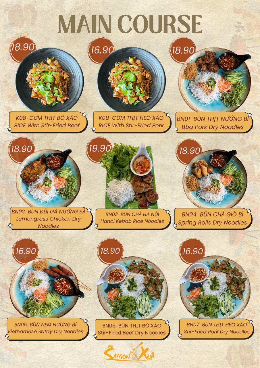 Saigon Xua — Menu, Perai, Pulau Pinang
