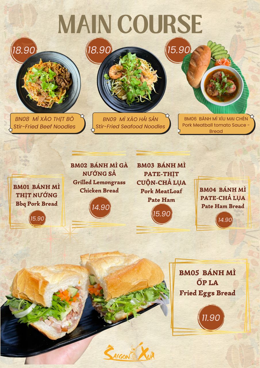 Saigon Xua — Menu, Perai, Pulau Pinang