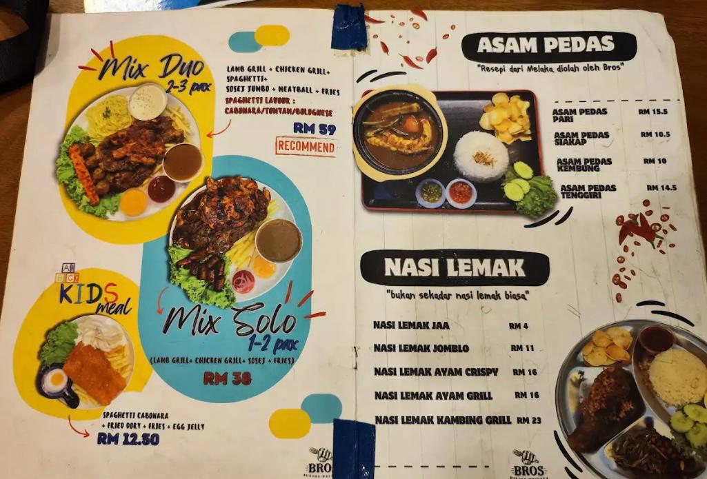 Bro’s Burger & Western — Menu, Butterworth, Pulau Pinang