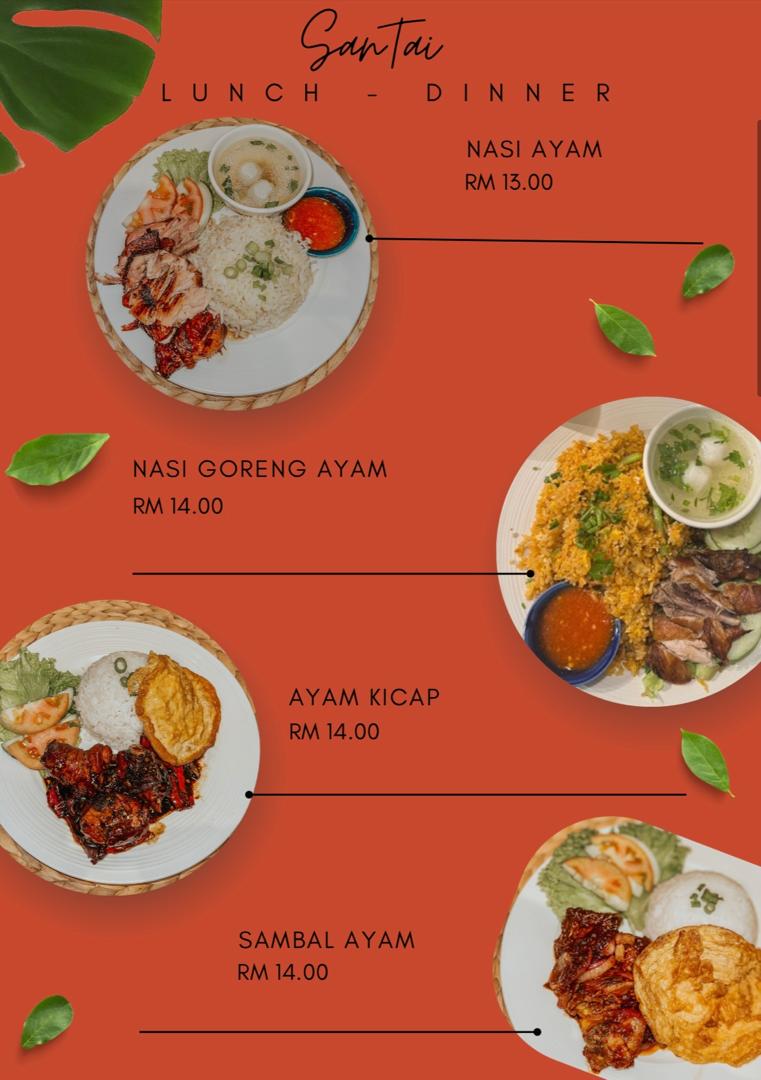 SanTai — Menu, Bandar Cassia, Pulau Pinang