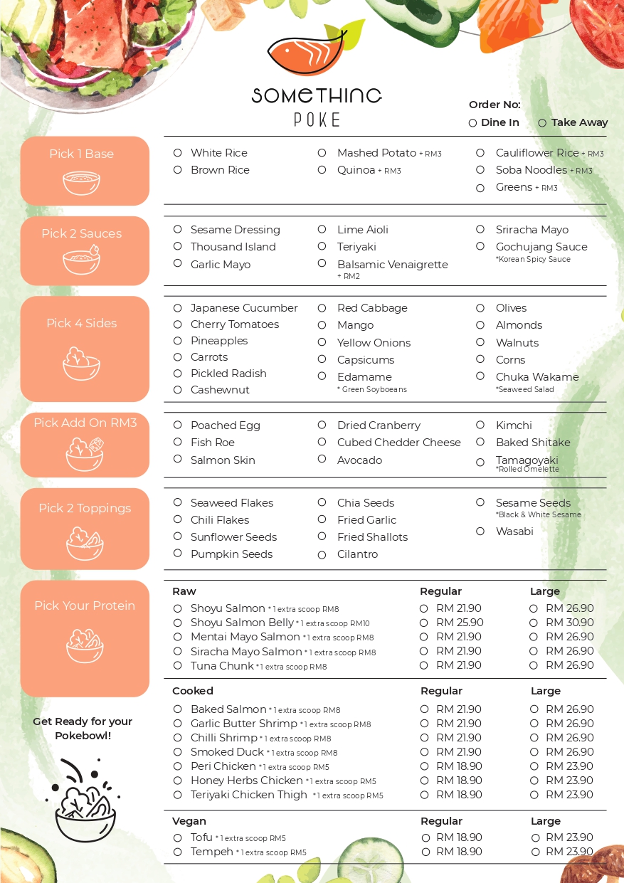 SOMETHING POKE — Menu, Bayan Baru, Pulau Pinang