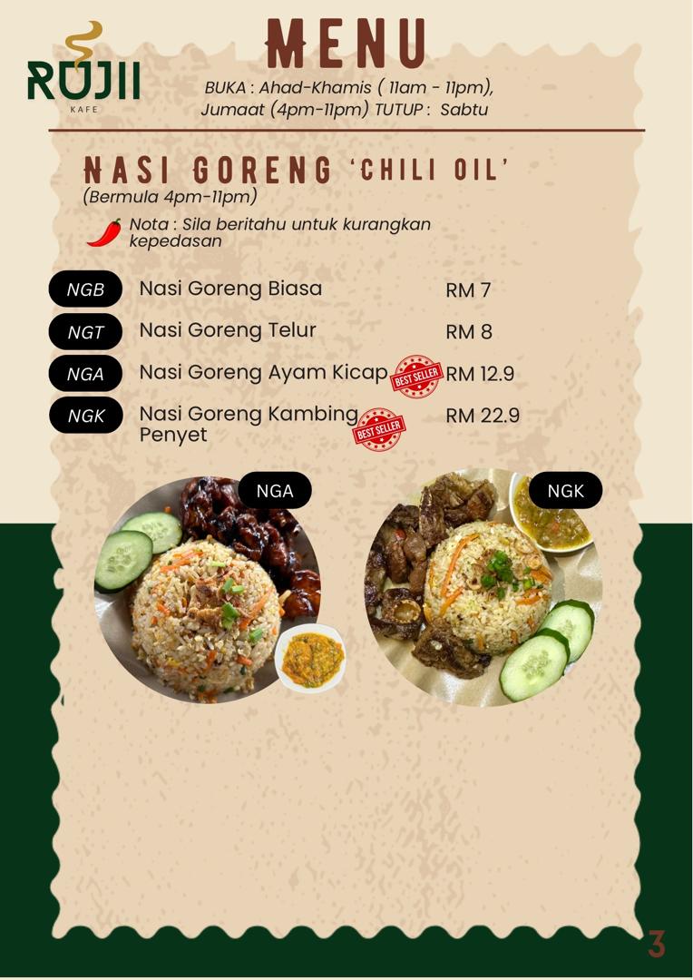 RUJII CAFE — Menu, TASEK GELUGOR, Pulau Pinang