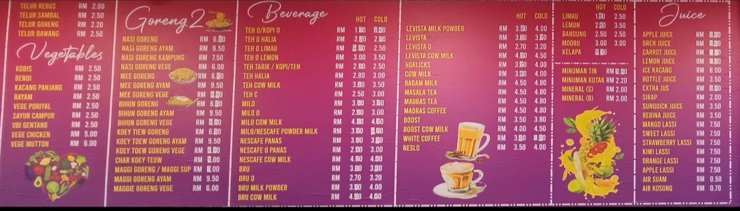 Arusuvai Cuisine — Menu, Seberang Jaya, Pulau Pinang