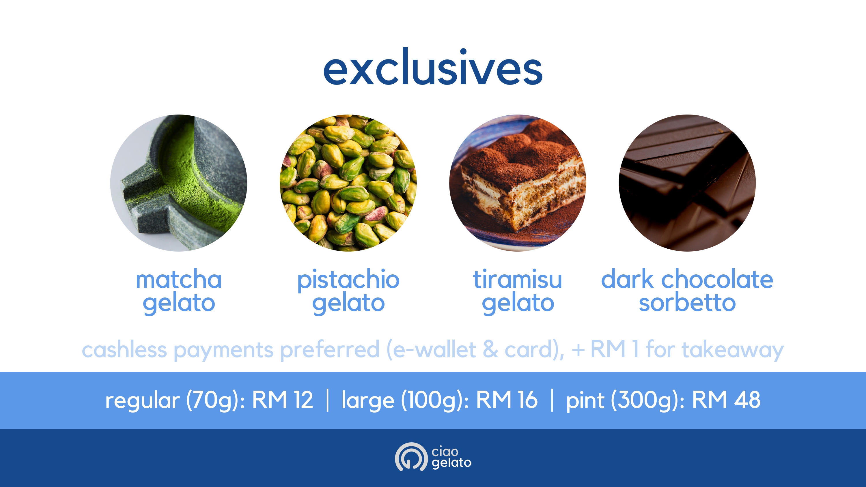 Ciao Gelato — Menu, George Town, Pulau Pinang