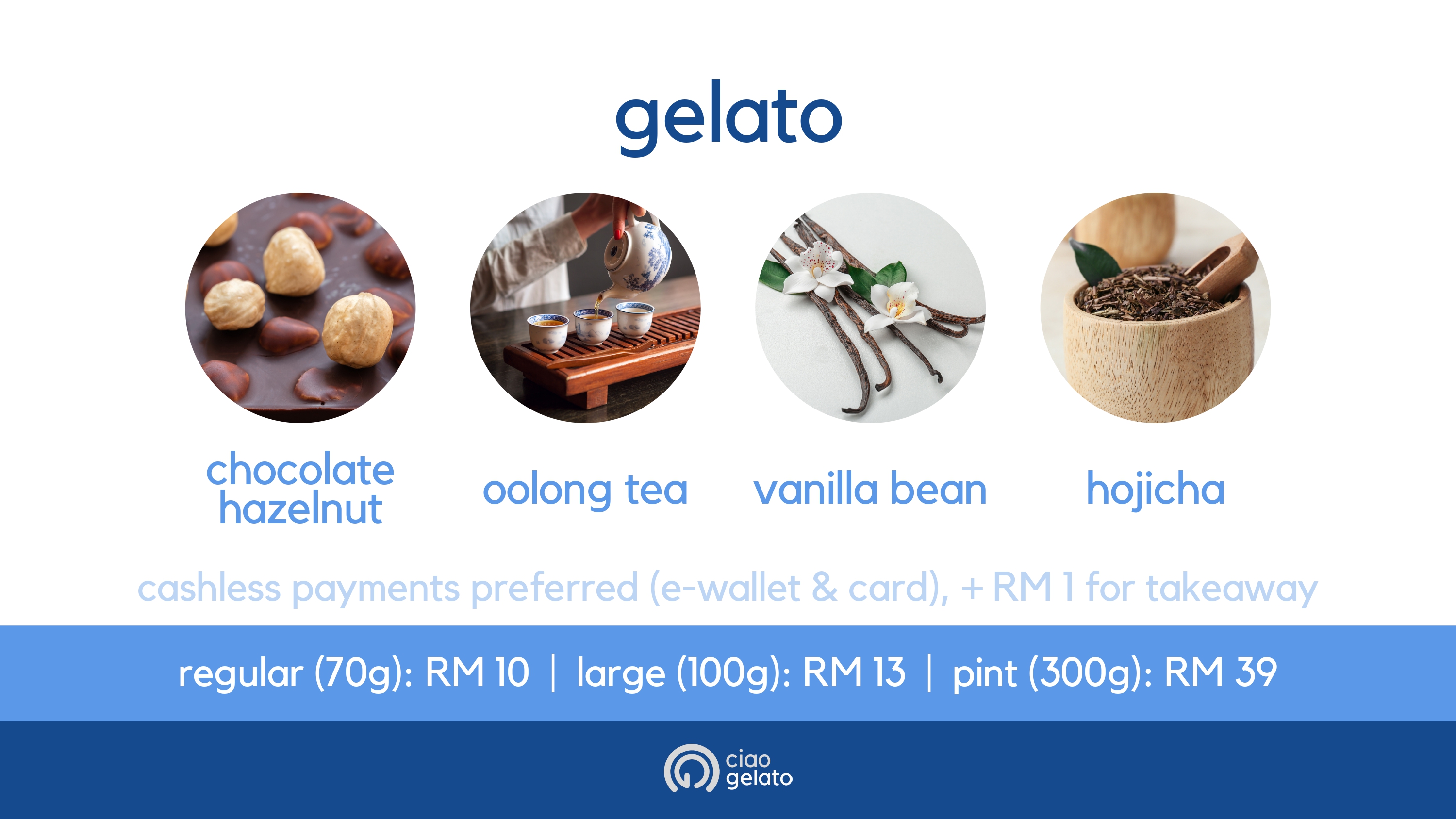 Ciao Gelato — Menu, George Town, Pulau Pinang