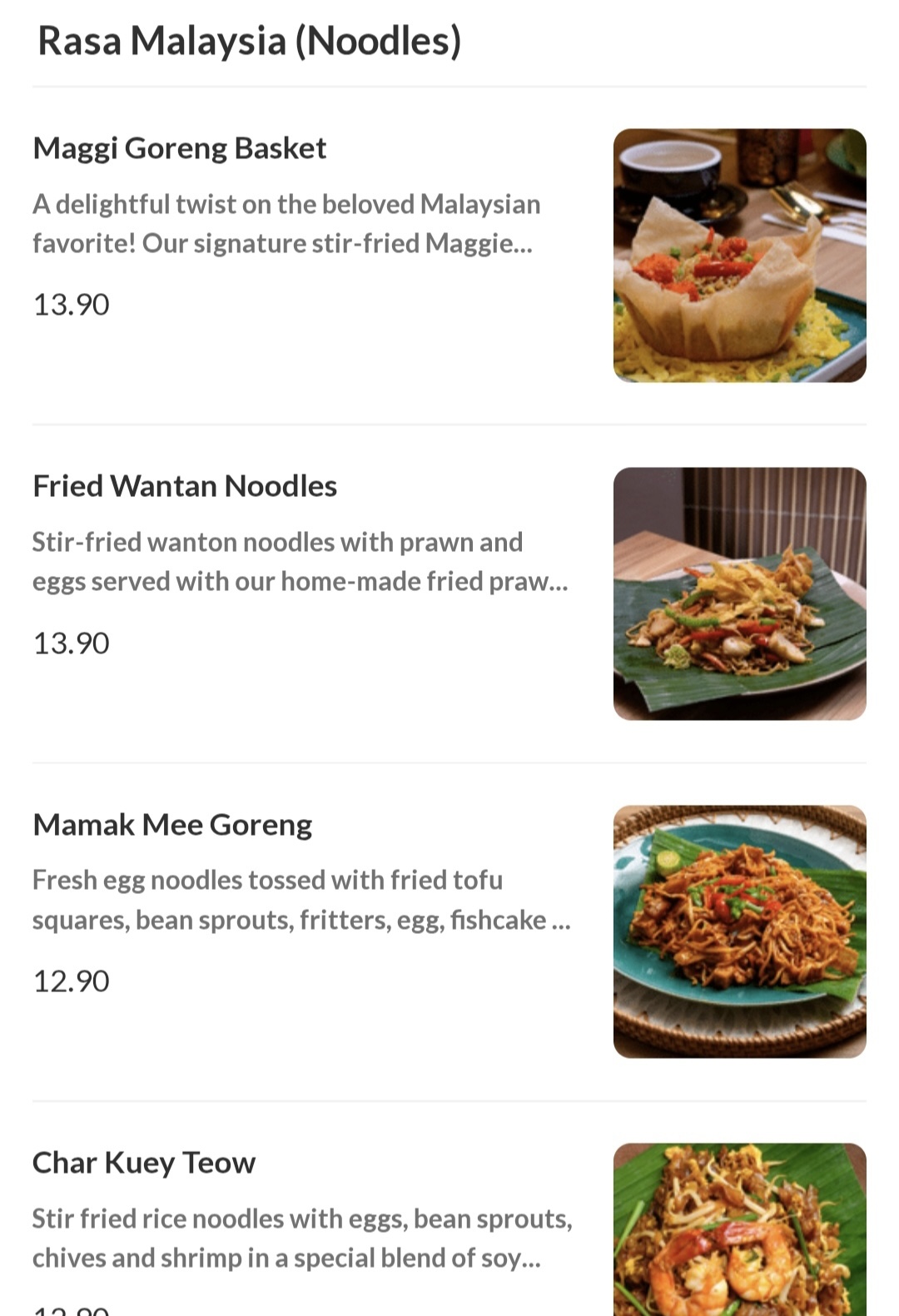SIMPLY MALAYSIAN CAFE — Menu, PERMATANG PAUH, Pulau Pinang