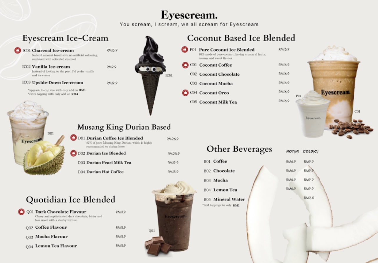 Eyescream — Menu, George Town, Pulau Pinang