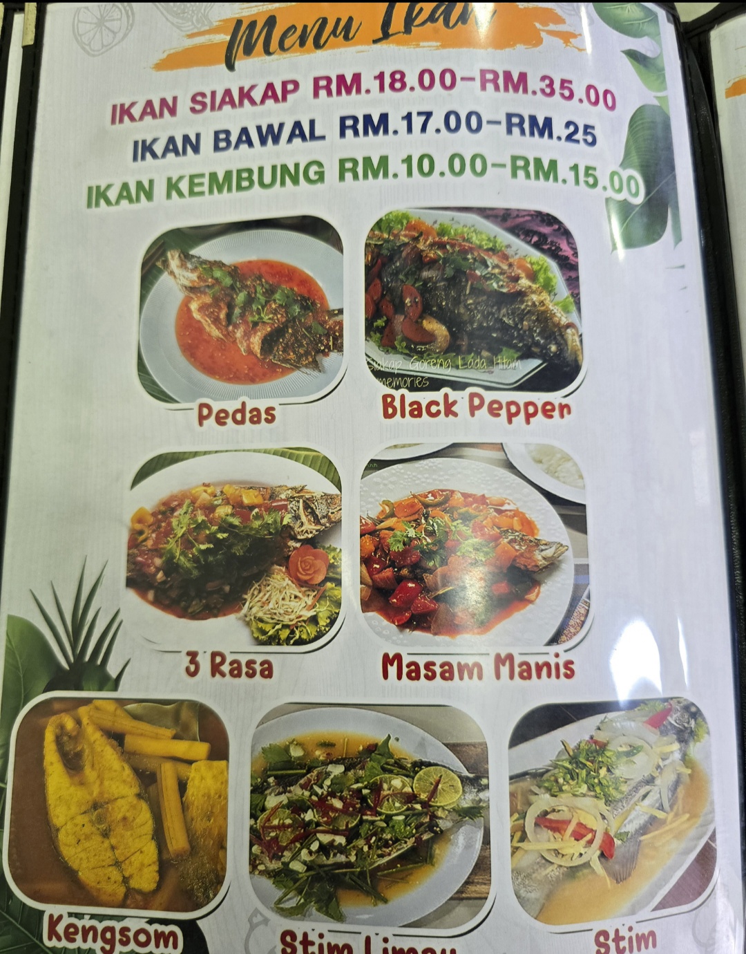 NUR KAUSAR SEAFOOD — Menu, 13100, Pulau Pinang
