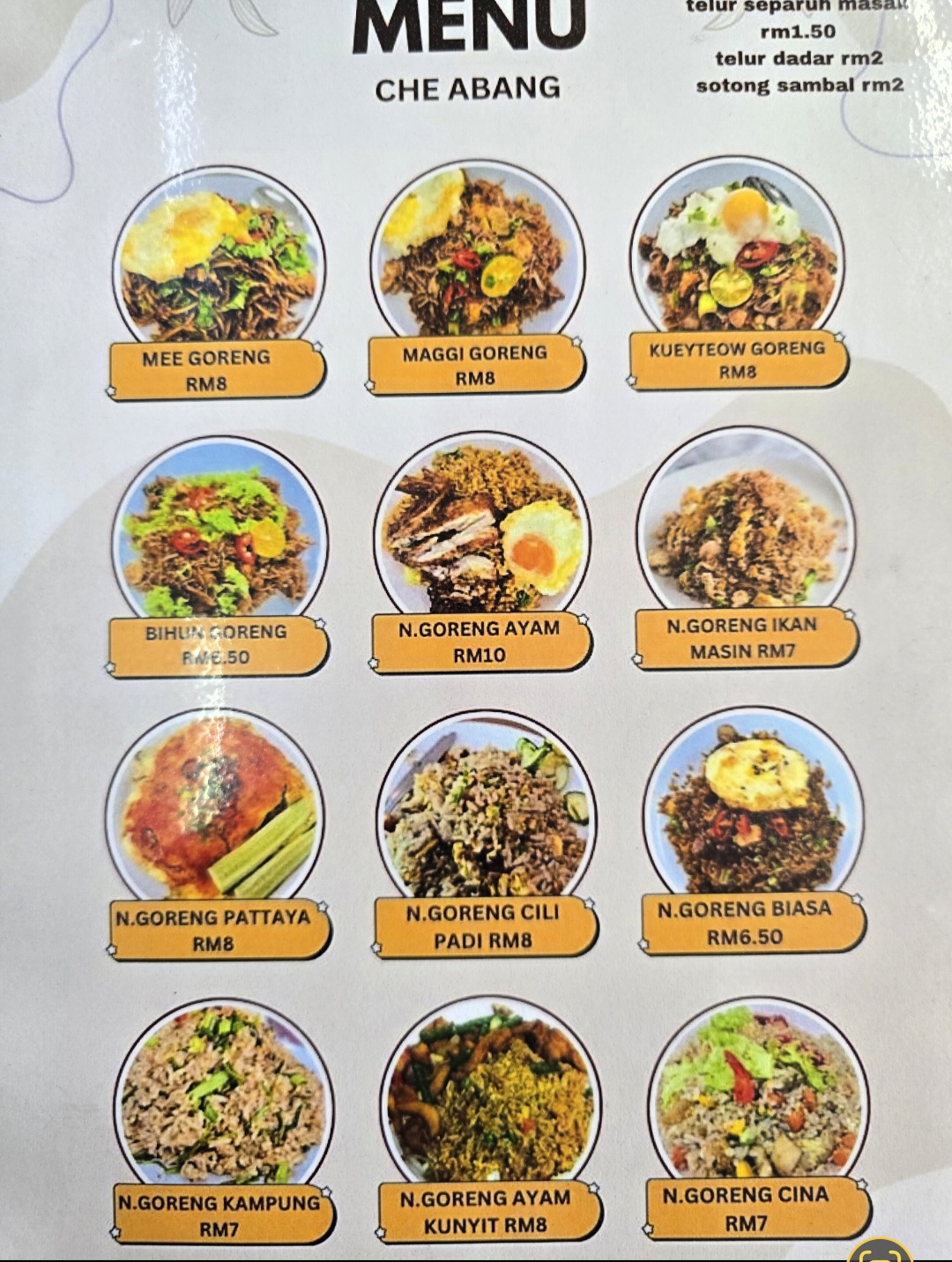 RESTORAN CHE ABANG KARI KEPALA IKAN BERTAM PUTRA — Menu, KEPALA BATAS, Pulau Pinang