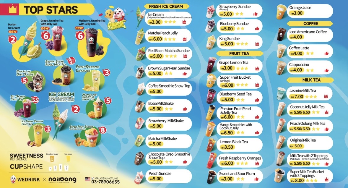 WEDRINK - Sunshine Central Mall — Menu, Air Itam, Pulau Pinang