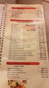 Chettiar's Tiffin Café — Menu, George Town, Pulau Pinang