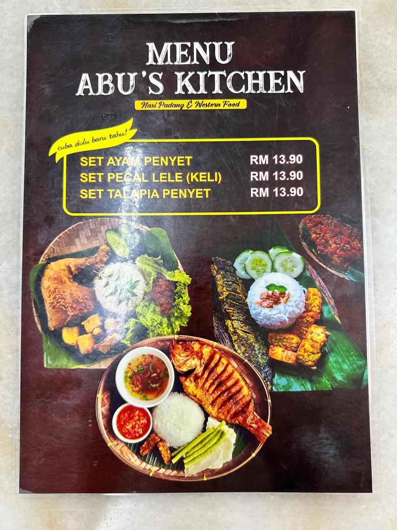 Abu’s Kitchen — Menu, George Town, Pulau Pinang