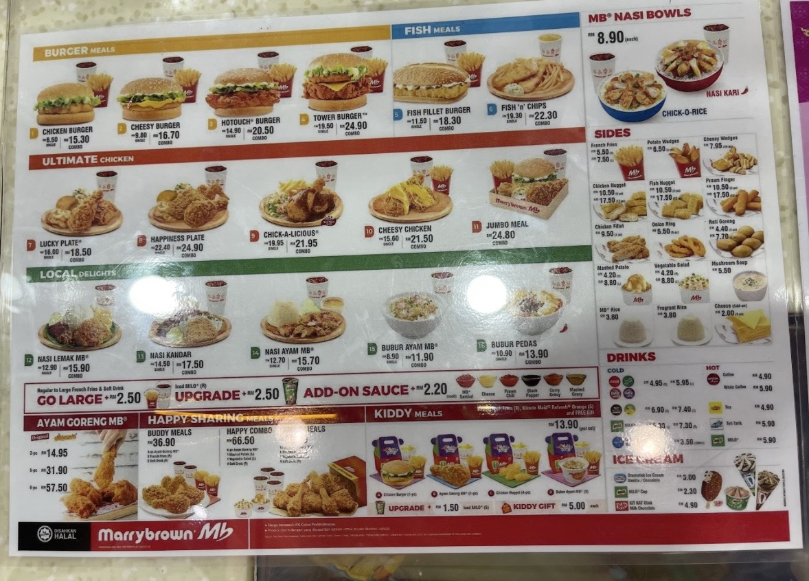 Marrybrown Penang Hill — Menu, Bukit Bendera, Pulau Pinang