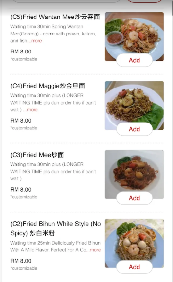 Bee Hwa Cafe — Menu, George Town, Pulau Pinang