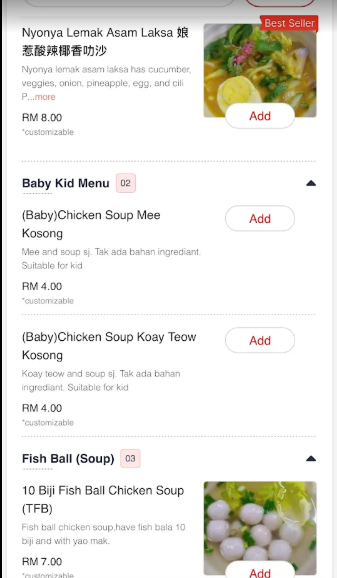 Bee Hwa Cafe — Menu, George Town, Pulau Pinang