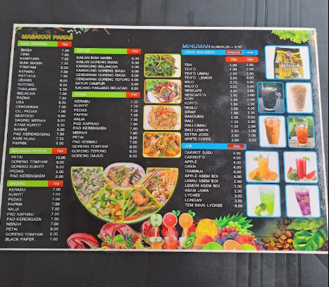 Furqan Tom Yam — Menu, George Town, Pulau Pinang