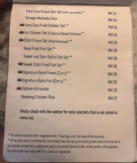 Cara Caro Cafe — Menu, George Town, Pulau Pinang