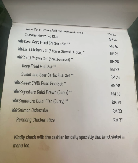 Cara Caro Cafe — Menu, George Town, Pulau Pinang