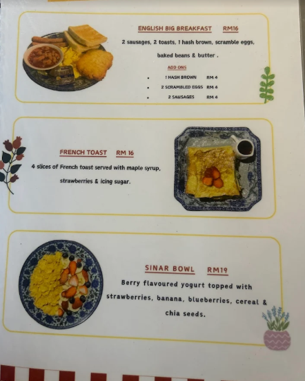 Sinar Koffee.my — Menu, George Town, Pulau Pinang