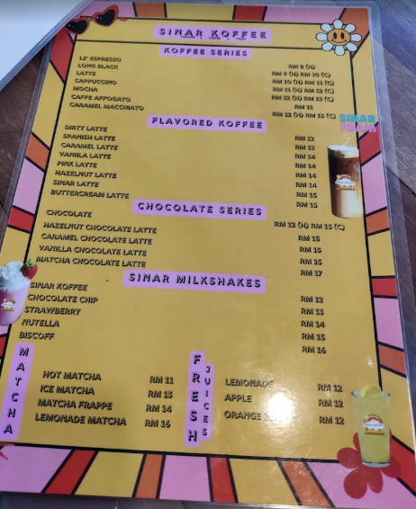 Sinar Koffee.my — Menu, George Town, Pulau Pinang