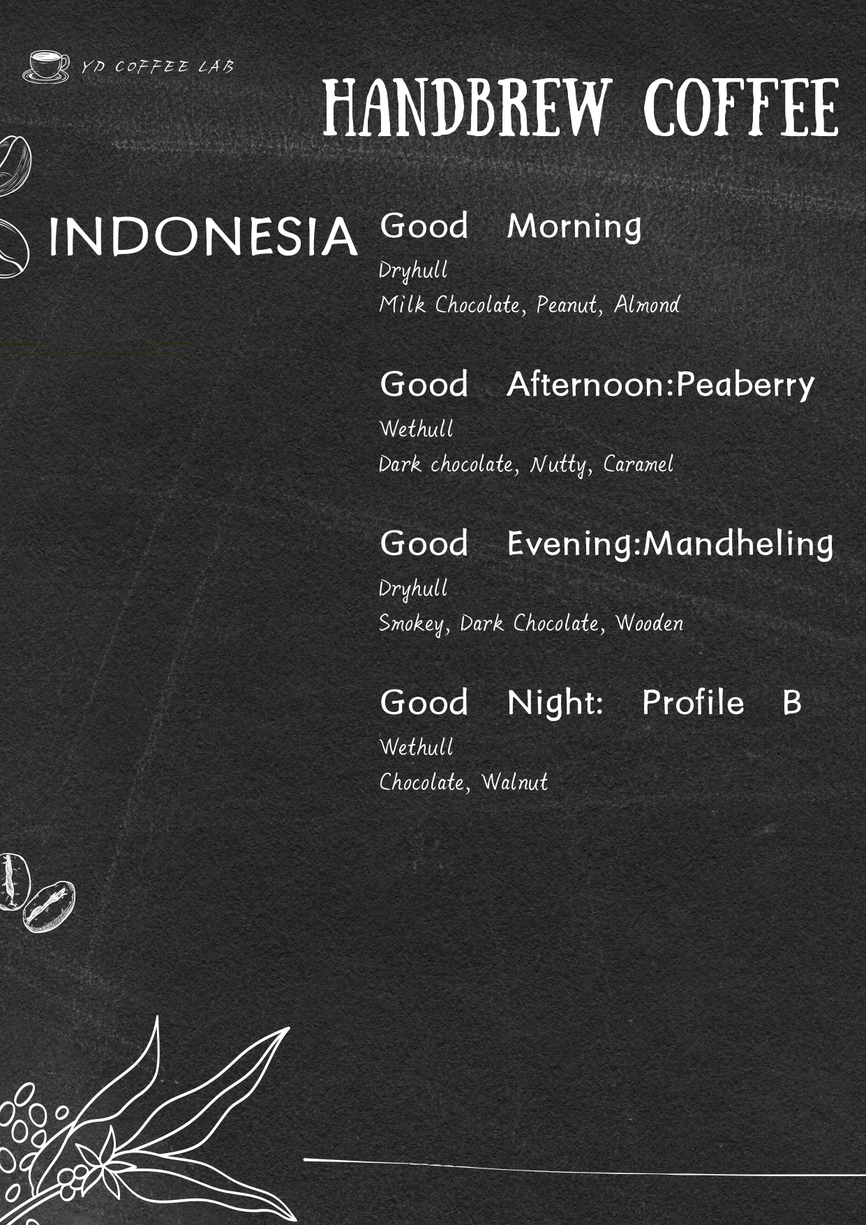 YD Coffee Lab 水雲閣 — Menu, George Town, Pulau Pinang