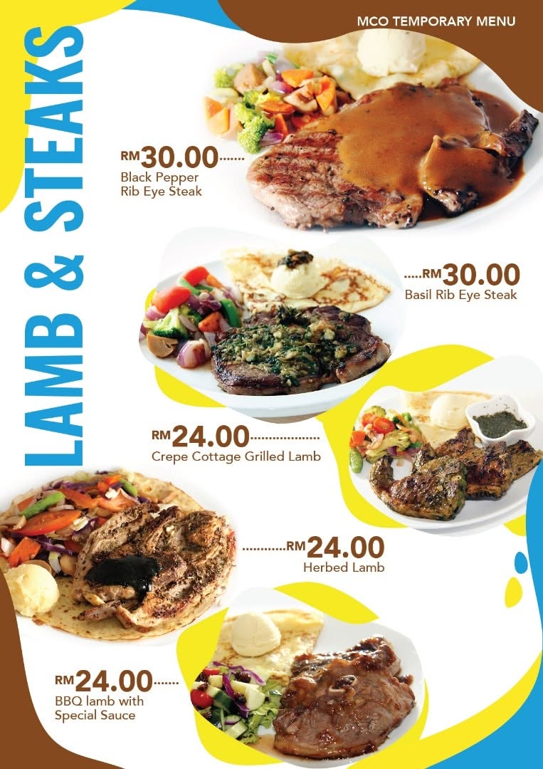 Crepe Cottage Gurney Drive — Menu, George Town, Pulau Pinang