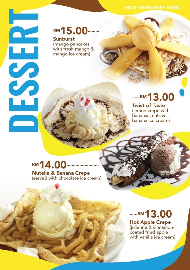 Crepe Cottage Gurney Drive — Menu, George Town, Pulau Pinang