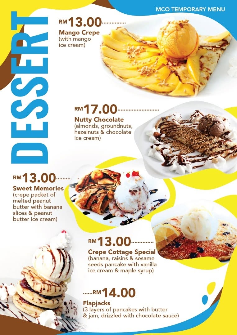 Crepe Cottage Gurney Drive — Menu, George Town, Pulau Pinang