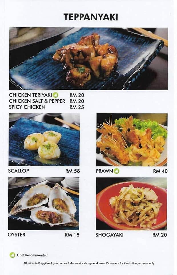 Nagomi — Menu, Gelugor, Pulau Pinang