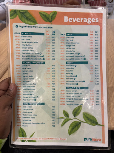 Pure Saiva Penang — Menu, George Town, Pulau Pinang