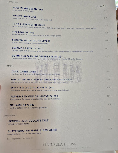 Peninsula House — Menu, George Town, Pulau Pinang