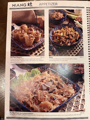 Niang Penang — Menu, George Town, Pulau Pinang