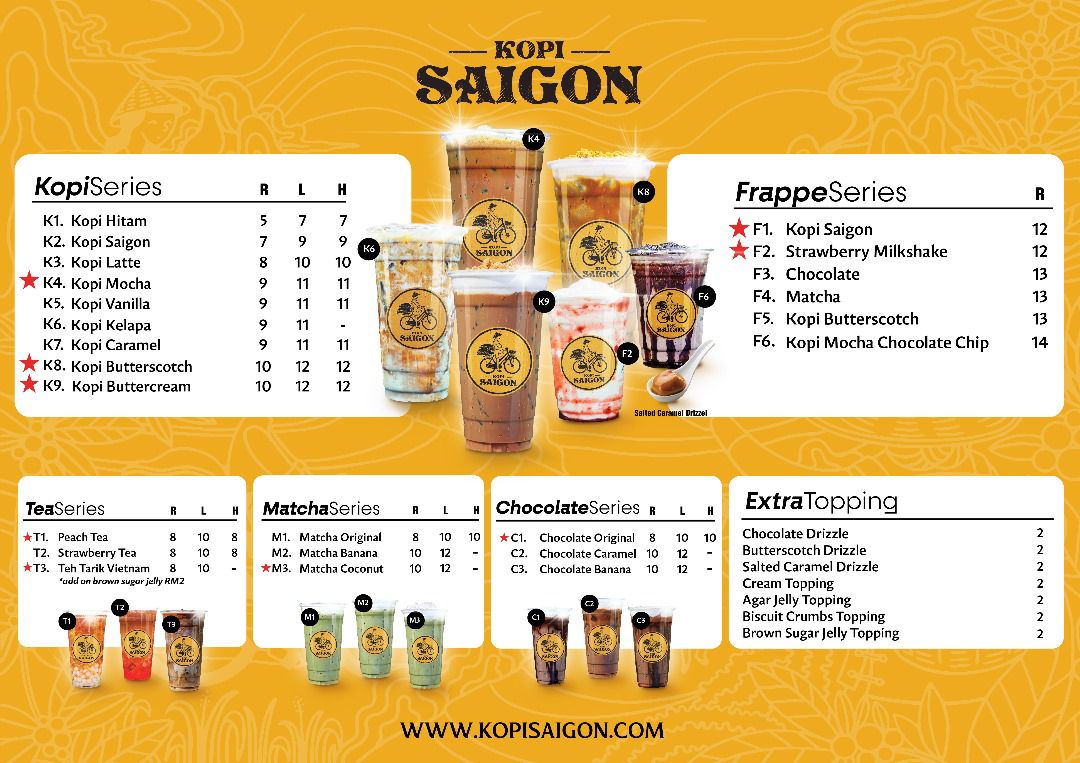 Kopi Saigon Georgetown — Menu, George Town, Pulau Pinang