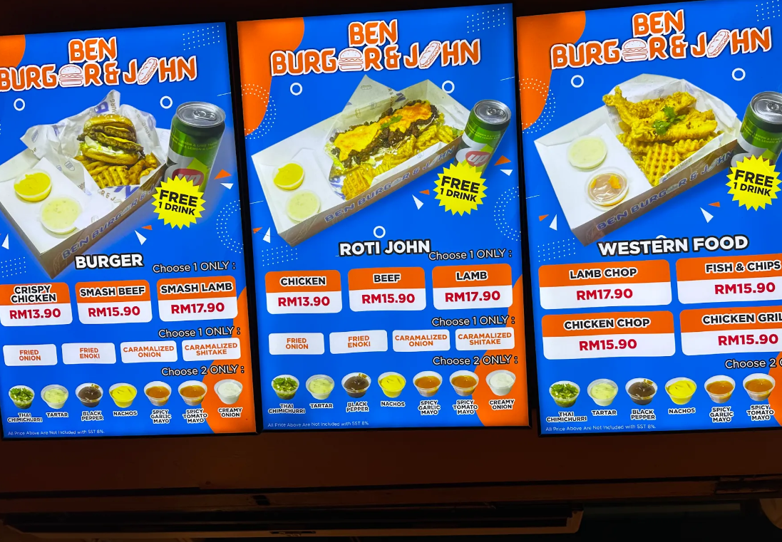 Ben Burger — Menu, George Town, Pulau Pinang