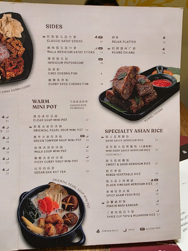 Pinxin Vegan Cuisine — Menu, George Town, Pulau Pinang