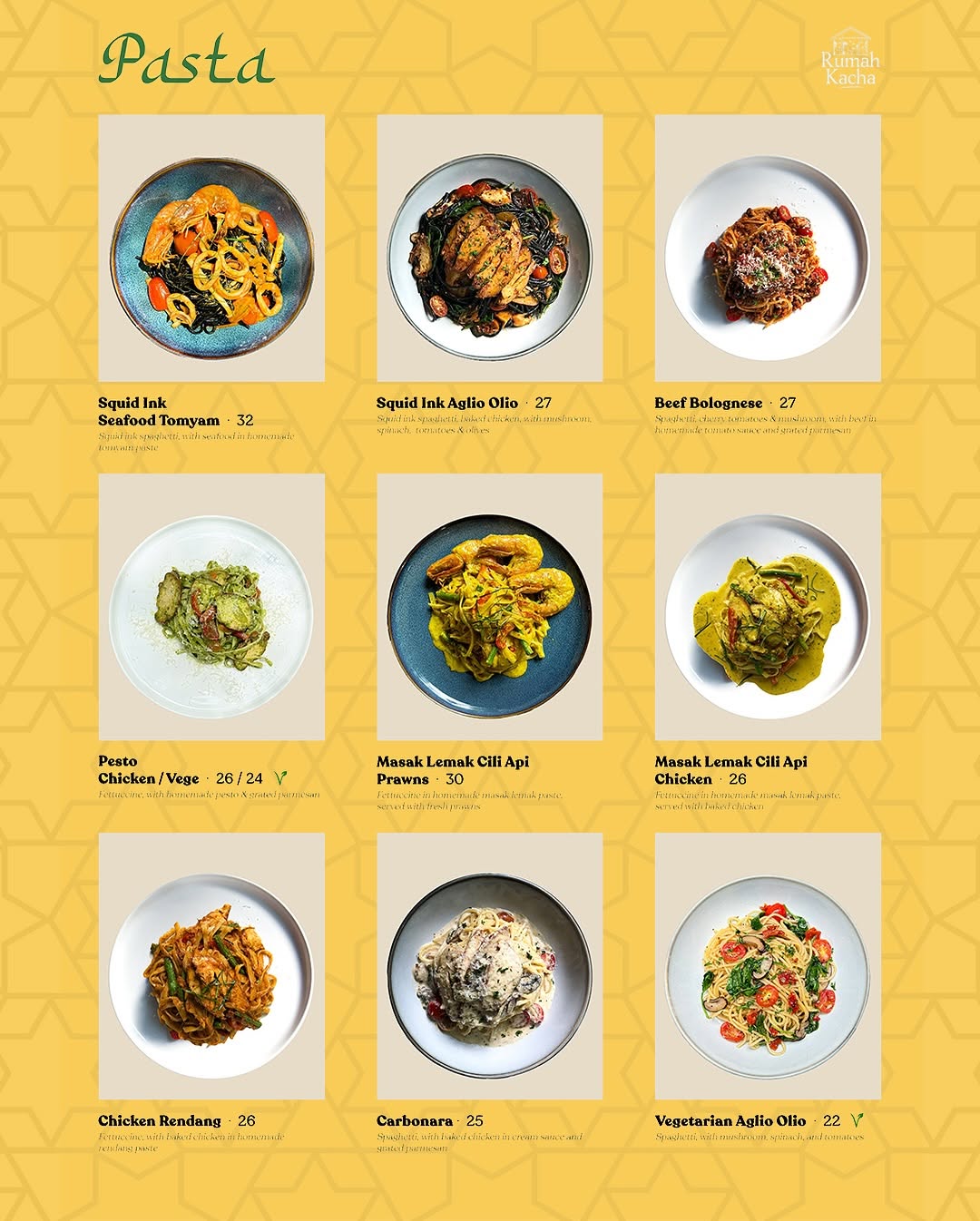 Rumah Kacha — Menu, George Town, Pulau Pinang