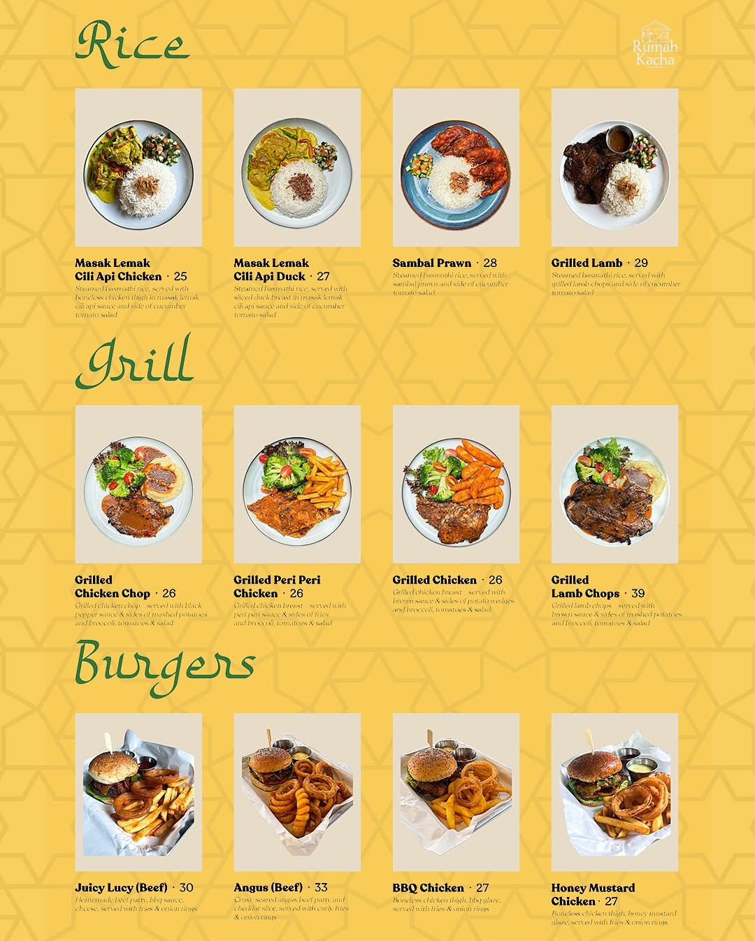 Rumah Kacha — Menu, George Town, Pulau Pinang
