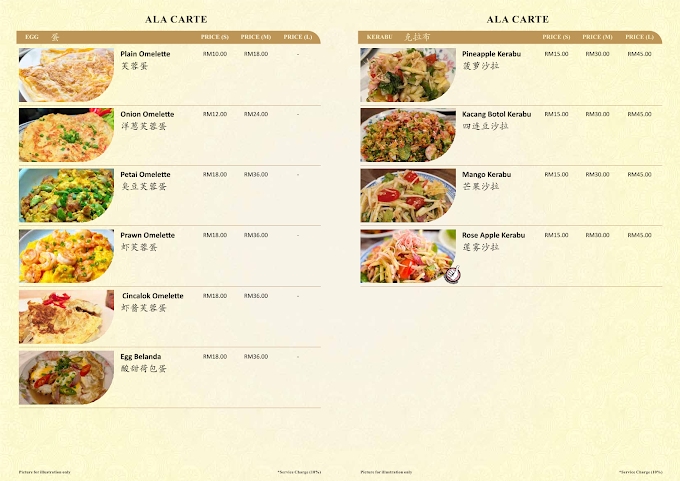 Bibik's Kitchen Nyonya Cuisine — Menu, George Town, Pulau Pinang