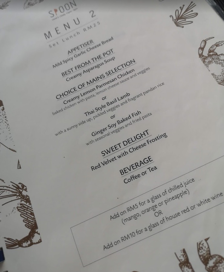 Spoon — Menu, George Town, Pulau Pinang