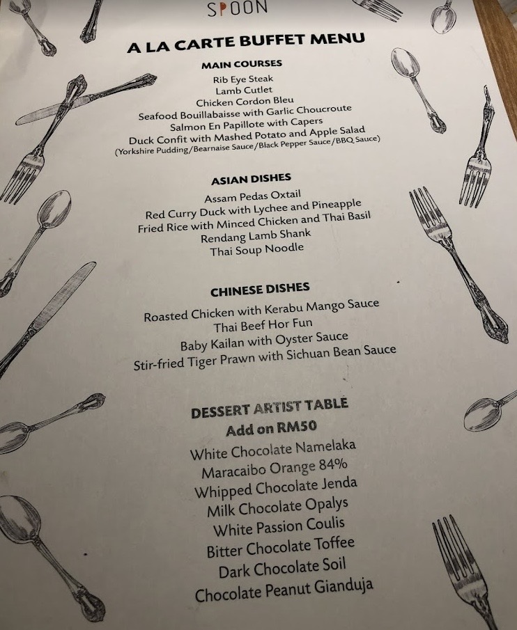 Spoon — Menu, George Town, Pulau Pinang