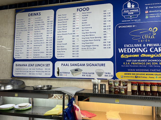 Paal Sangam Cafe — Menu, George Town, Pulau Pinang