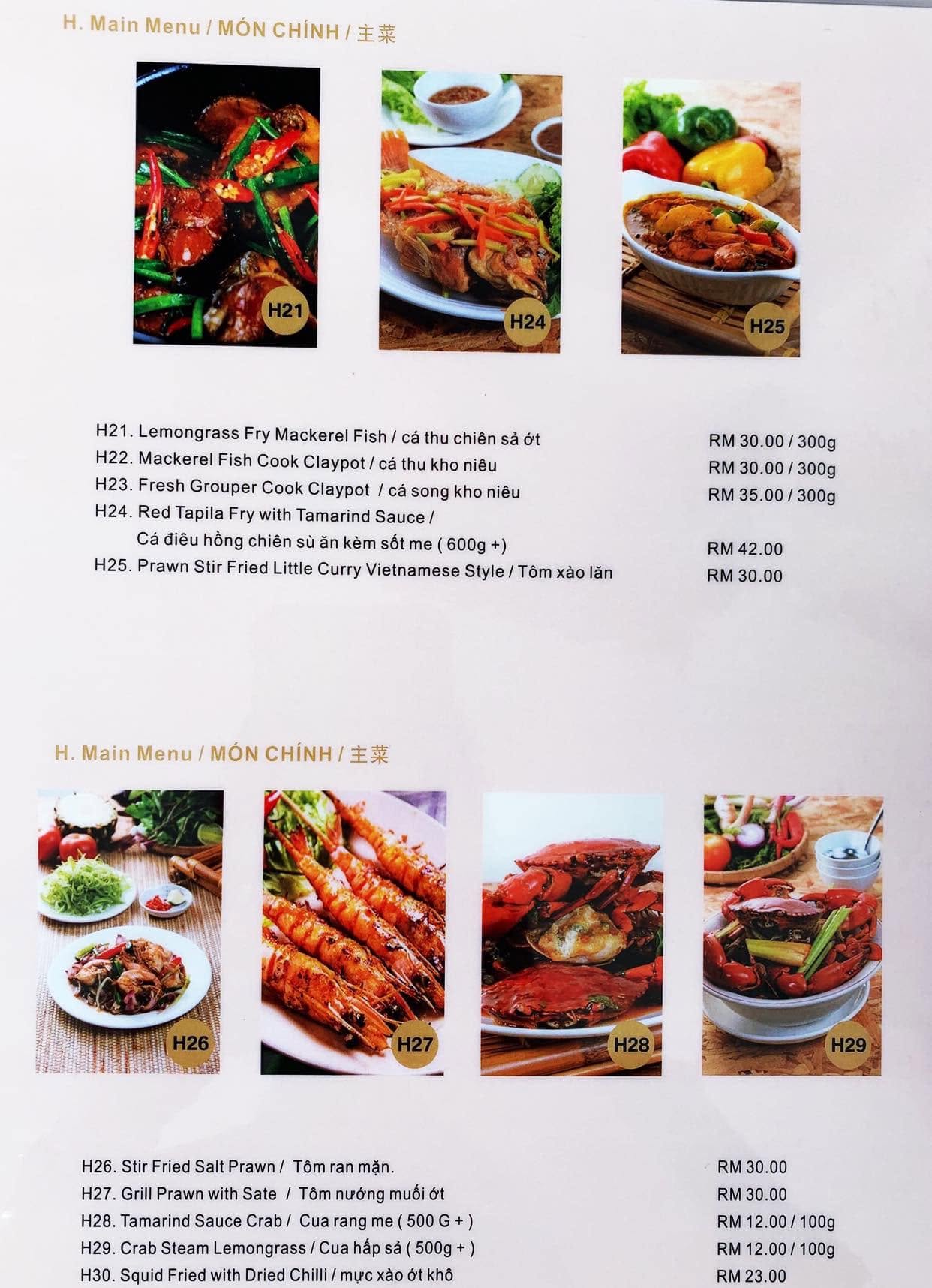Little Hanoi — Menu, George Town, Pulau Pinang