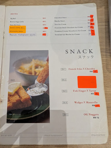 Hap Dessert & Toast — Menu, George Town, Pulau Pinang