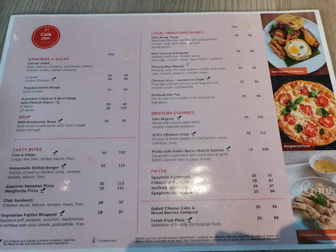 Café Jen — Menu, George Town, Pulau Pinang