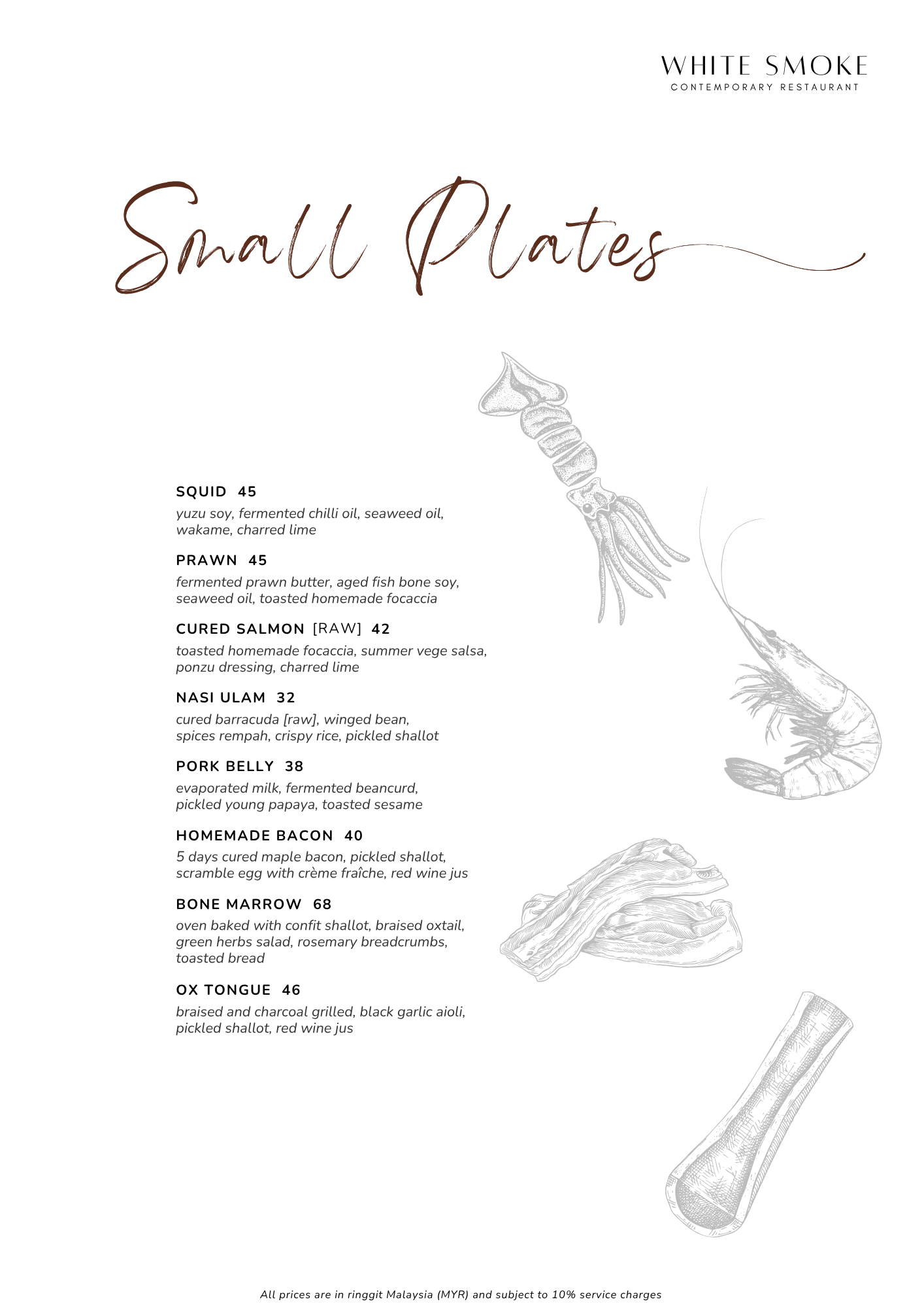 White Smoke Restaurant — Menu, George Town, Pulau Pinang
